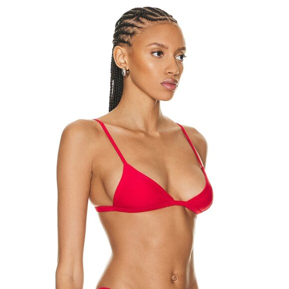 202. MATTEAU Petit Triangle Bikini Top Red Rosso $145 NWOT Eu 36 A/B - Picture 2 of 3
